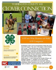 Cover photo for 4-H Clover Connection Newsletter - Fall 2017