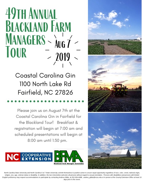 2019 Blackland Farm Managers Tour flyer