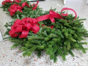 Holiday Greenery with a Red Bow