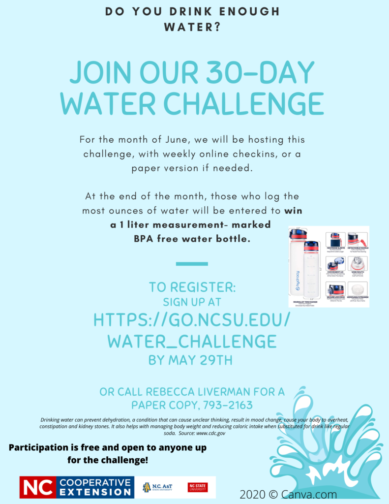 Water Challenge Flyer with Picture of water bottles