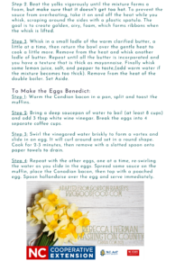 Eggs Benedict directions