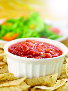 Fresh Salsa Surrounded by Tortilla Chips