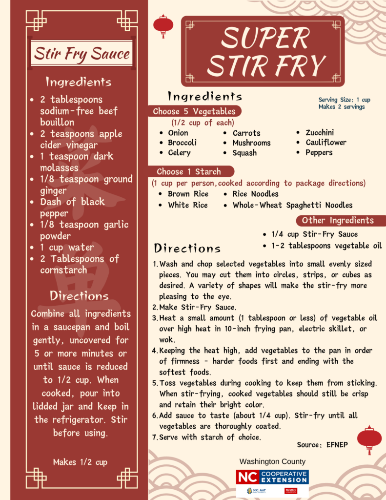 Recipe for Stir-Fry and Sauce flyer