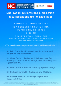 Cover photo for Register for the NC Agricultural Water Management Meeting