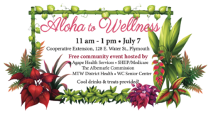 Flowers and Plants with written advertisement for Aloha to Wllness Event